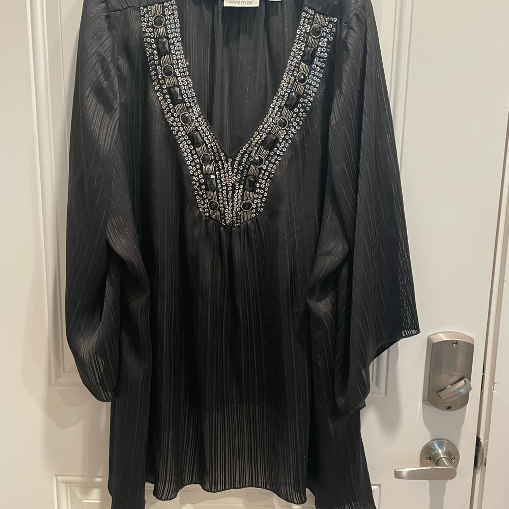 Embellished Black Women's Top